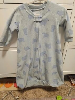 Carter's Light Blue Fleece Sleep Sack with Bear Print